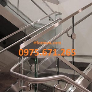 Mẫu lan can kính tay vịn inox